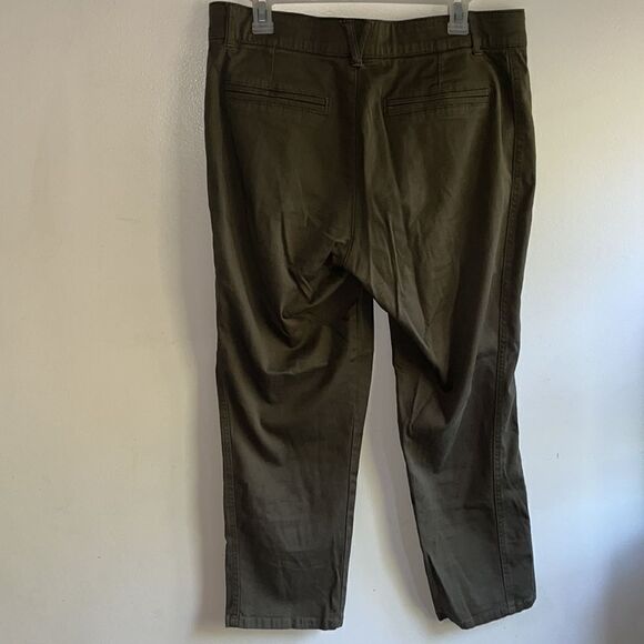 EXCELLENT CONDITION WOMENS 12 DEMOCRACY “AB” SOLUTION HI-RISE OLIVE GREEN PANTS - Picture 4 of 7